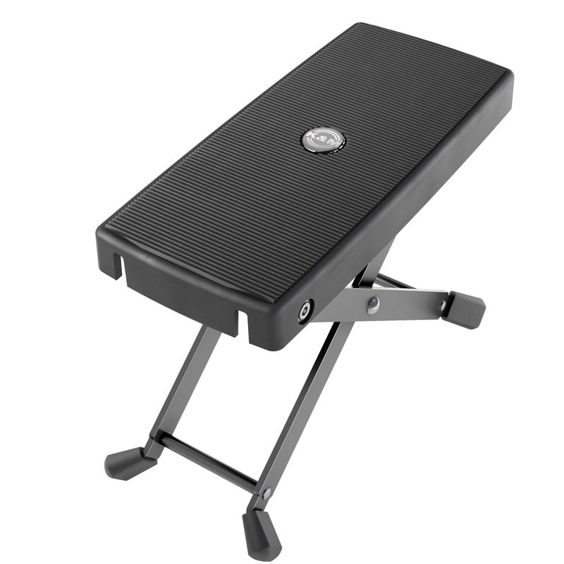 KM K&M Konig & Meyer 14670.014.55 Footrest | 6 Height Positions Sturdy Non-Skid Rubber Foot Pad for Classical, Acoustic, Electric Guitarists | Professional Grade for all Musicians - German Made - Black - Image 1